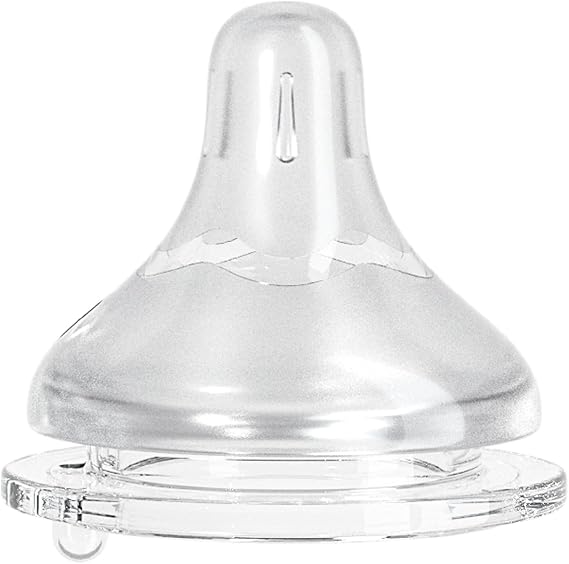 ana baby Silicone Teats – 2 Pack, Wide Neck, BPA-Free, Vented for Comfortable Feeding, Multiple Flow Rates (Medium Flow (3-6M))