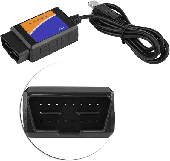 Diagnostic Cable, Car USB Connector V1.5 OBD2 Diagnostic Cable Interface Scanner OBD-II Engine System Diagnostic Tools for for