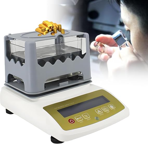 Digital Gold Density Meter, High Precision 0.01g Electronic Gold Purity Tester,Solid Density Analyzer for Gold, Silver, Platinum, Accurate Precious Metal Testing Equipment 1200k