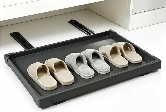 Toe Kick Pull-out Shoe Rack With Push-to-open