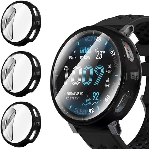Diruite 3 Packs Case for Amazfit Active MAX,Flexible TPU Shockproof Screen Protector,Scratch-Resistant