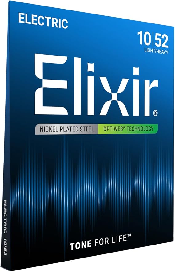 Elixir Electric Guitar Strings, OPTIWEB Light Heavy .010-.052 #19077