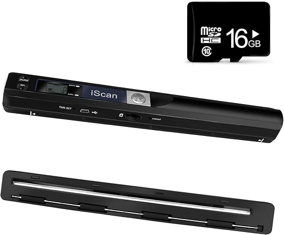 Portable Document Scanner, 900DPI Hand Held USB Image Scanner A4 Colour Photo Mobile Scanner Handy Scan (JPG/PDF Format, High Speed USB 2.0, Micro Need SD/TF Card But Not Included)