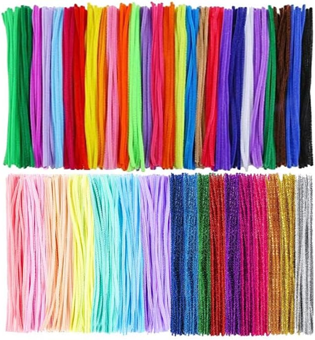 Şönil Pastel Metalik ve Ana Renkler 30 cm 75 li 1 Paket Renkli Tüylü Tel Peluş Tel 30 cm Elişi Okul Projeleri Süsleme