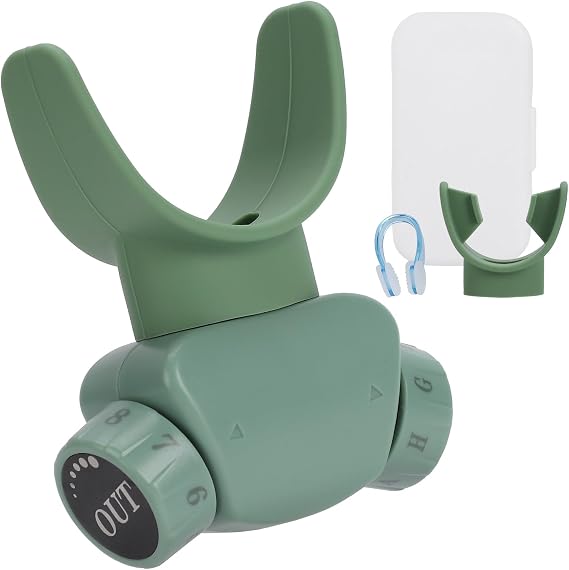Adjustable Breathing Trainer, Abdominal Breath Exerciser, Lung Capacity Training for Running, Swimming, Fitness with Breathing Habits Control, Easy Adjustment Level (Green)