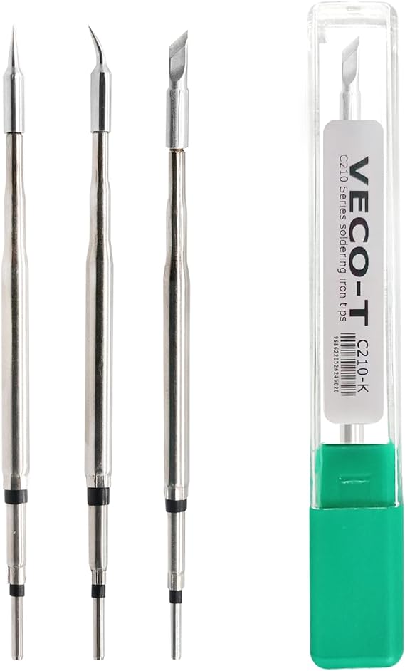 3PCS Soldering Iron Tips,C210-I IS K Replacement for C210-018 002 020, Lead Free Heating Core，Constant Temperature, Compatible with JBC Soldering Station