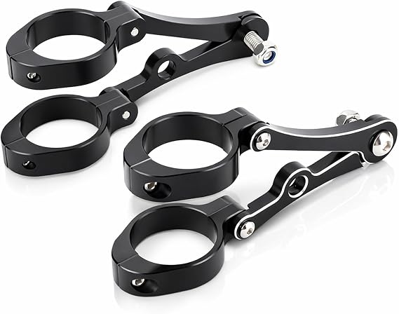 Motorcycle Headlight Mount Bracket, 39-41mm Aluminum Alloy Adjustable Turn Signal Fork Tube Clamp Mount Kit Spotlights Mounting Brackets for Motorcycle(Black)