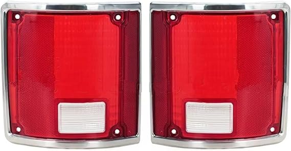 Compatible With Chevrolet For K10 C10 C20 C30 1973-1988 1989 1990 1991 Tail Light Lens Cover Brake Lamp Shell Taillight 5968329 5968330 Rear Tail Light(Pair)