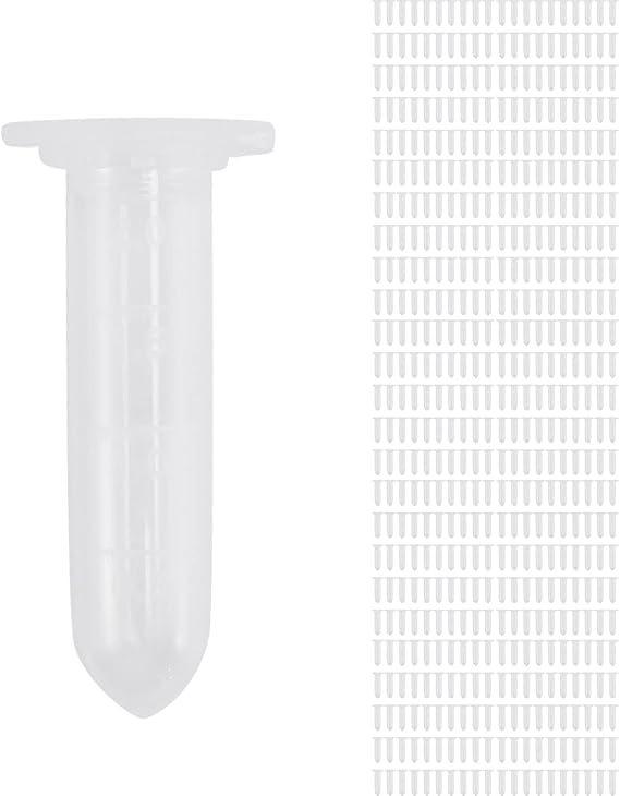 500Pcs 2Ml -Centrifuge Tube Test Tube Vial Clear Plastic Vials Container Snap Cap for Laboratory Sample Storage