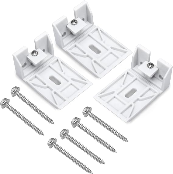 3/4" Blind Brackets Blind Clips Replacement Parts for Hunter Douglas Duette Blinds, Honeycomb, Cellular and Clap Blinds, Standard Pull Cord Brackets (3 Pack, White)