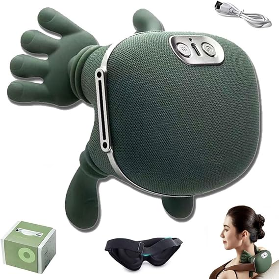 Portable Neck and Back Relaxing Massager, with Eye Patch, 2025 Upraded Neck & Shoulder Pro, Master Hand Massager, 3-Speed Adjustment, Electric Deep Tissue 3D Kneading Massage for Necks, Bac