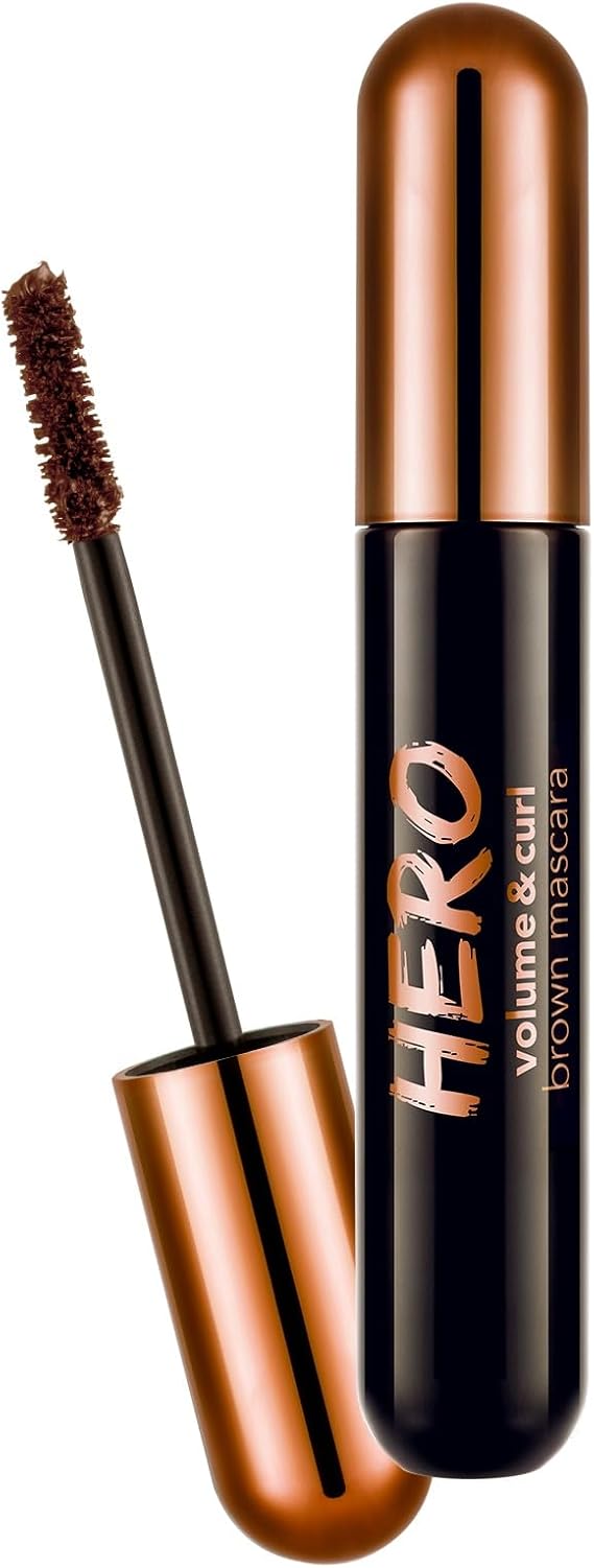 Hero Volume & Curl Yoğun Hacim Veren Nemlendirici Etkili Kahverengi Maskara