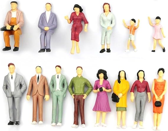 Mixed Pack of 25 Realistic Painted Model Figures for Train Layouts Enhance Your Designs