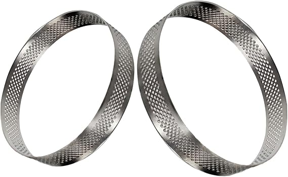 SECFOU 2pcs Stainless Steel Jelly Ring Mold for Baking, Heat-Resistant and Easy to Clean Round Tart Rings for Everyday Treats and Parties