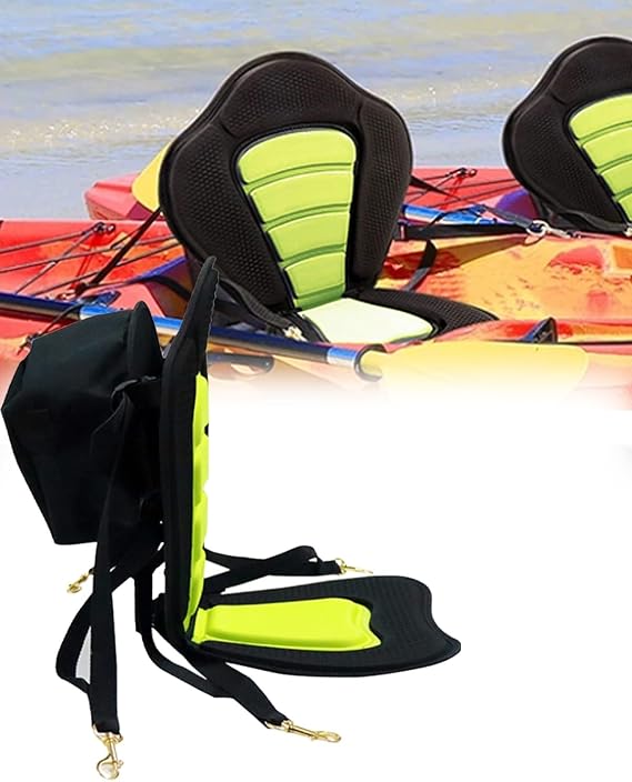 Detachable Universal Paddle-board Seat, Sit Down Kayak Seat Replacement with Back Support, Adults Boat Seat Cushion for Driver Canoe Cruiser(Yellow)