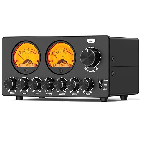 Douk Audio EQ7 7-Band Equalizer w/RCA-to-XLR True Balanced Conversion