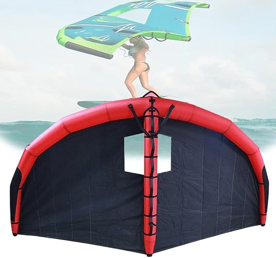 Windsurfing Board, Inflatable Foil Hydrofoil Surfing Kite Surfboard Wind Wing, Lightweight Handheld Inflatable Surf Wing Foil Surfboard with Repair Kit/Storage Backpack/Safety Leash,4㎡