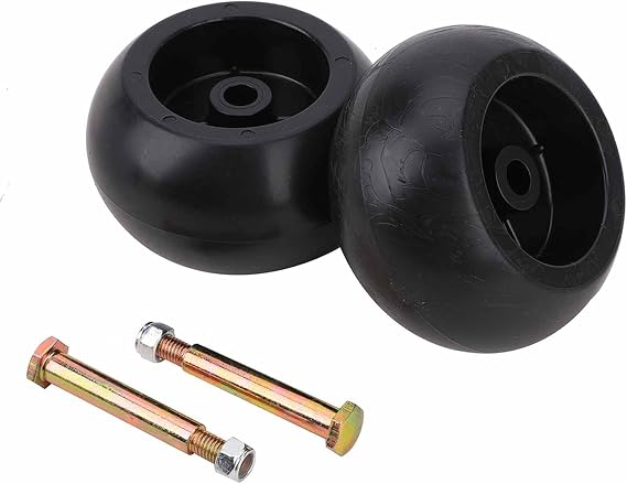 2Pcs 5Inch Mowers Deck Wheels, Grass Cutter Components, Axle Bolts, Lawn Mower Wheels For Hustler For Murray For Toro Ride On Mowers ﻿