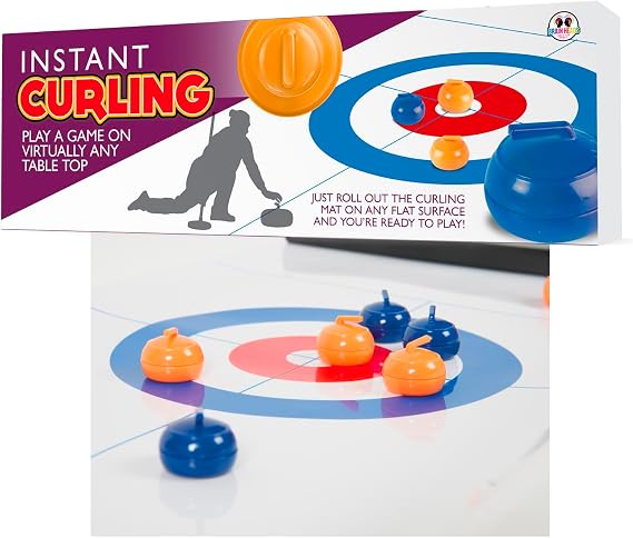 Tabletop Curling Game, Portable Team Board Games, Tabletop Curling Game for Kids, Adults & Family, Easy to Set Up & Play