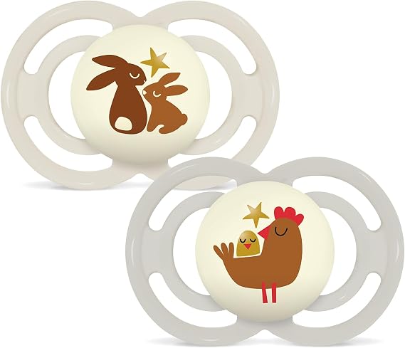 MAM Perfect Pacifier for Babies +6 Months, Bright Neutral, 2 Units