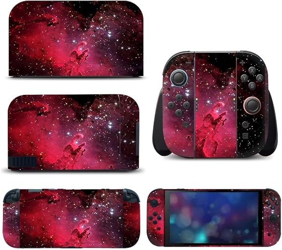 Full Wrap Skin for Switch 2 Protector Skin Cover Vinyl Decal Stickers for NS2 Galaxy (Red Galaxy)