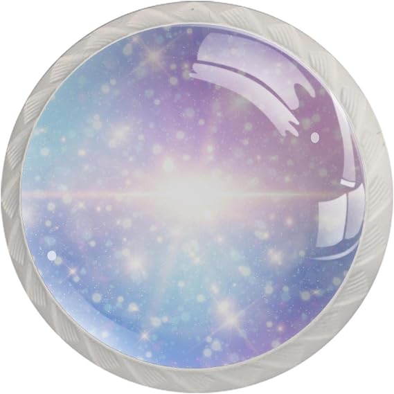 TBOUOBT 4 Pack Cabinet Knobs Dresser Knobs Drawer Knobs Kitchen Cabinet Knobs, Knobs for Cabinets and Drawers, Blue Purple Stars