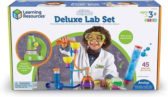 Learning Resources Primary Science Deluxe Lab Set – Kids Science Experiments Kit, Preschool STEM Toy with Realistic Lab Tools, Ages 3+