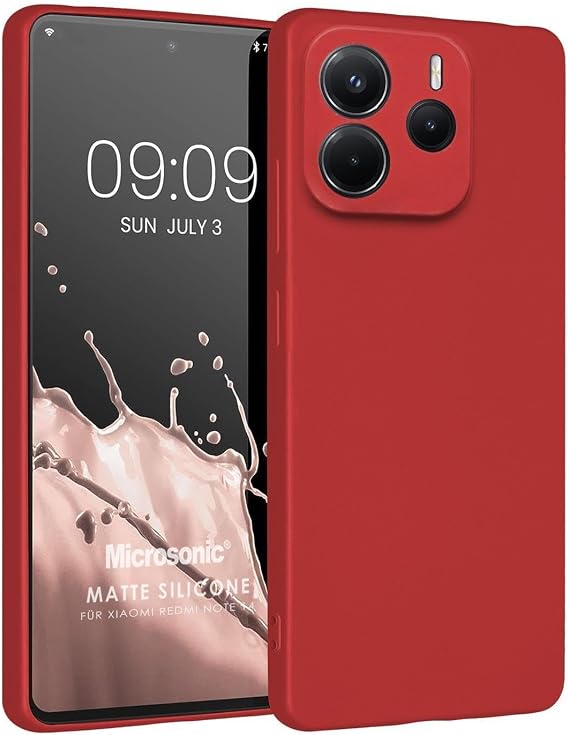 Microsonic Matte Silicone Xiaomi Redmi Note 14 4G Kılıf Kırmızı [Redmi Note 14 4G ile Uyumlu Kılıf - Kırmızı]