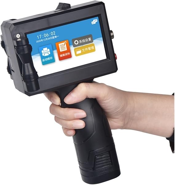 Wide Coding Applications Handheld Automatic Inkjet Printer 25.4 Large Font Touch Screen Date Wood Carton Bag Packaging Bag Coding Machine Lightweight and Convenient