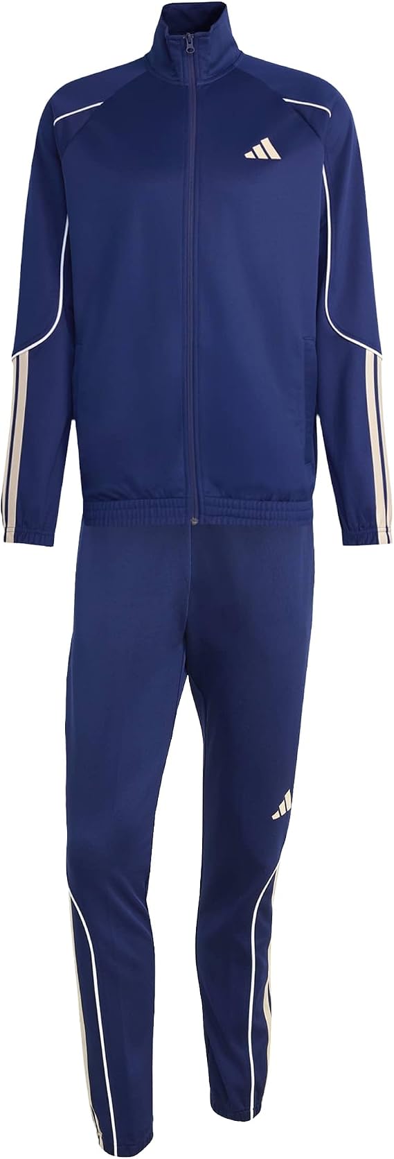 adidas Men's Stadium 3-Stripes Track_Suit, dark blue/Crystal Linen, L Short