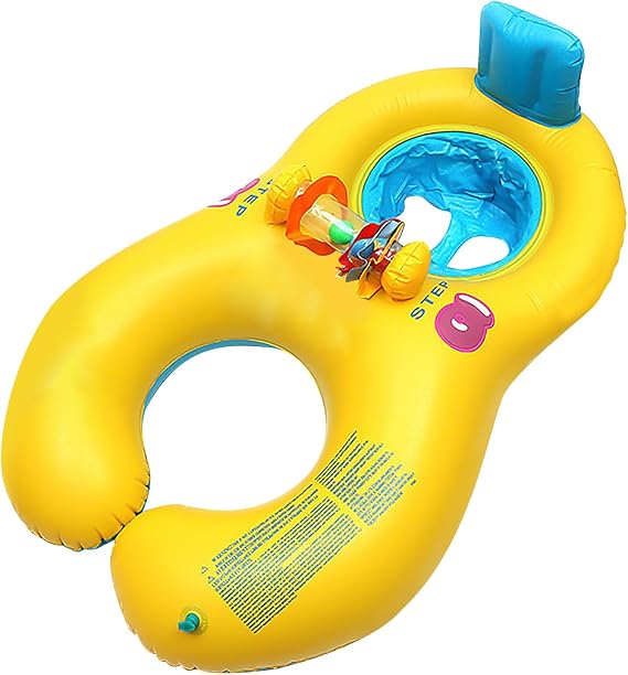 Baby Swimming Float Parent-Child Inflatable Pool Float Toy Mom Dad Baby Swimming Ring Floater Infants Toddlers Floaties Ride-ons Pool Beach Water Floats Party Supplies