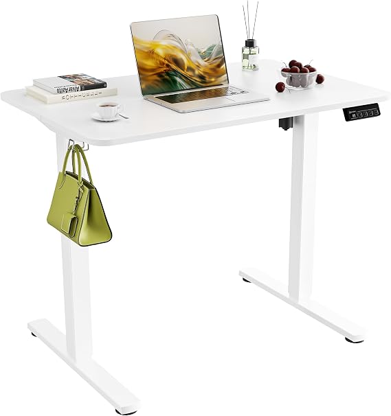 ERGOMAKER Electric Standing Desk 90x60cm, 2 Memory Heights, White