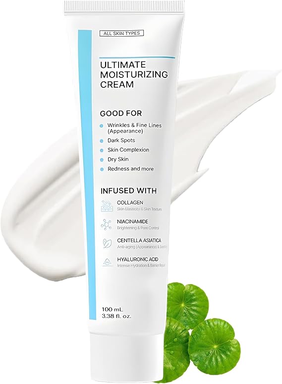 Moisturizing Face Cream with Nicotinamide & Hyaluronic Acid & Collagen, Youthful Formula for Skin Repair & Hydration, Suitable for All Skin Types, 1PCS