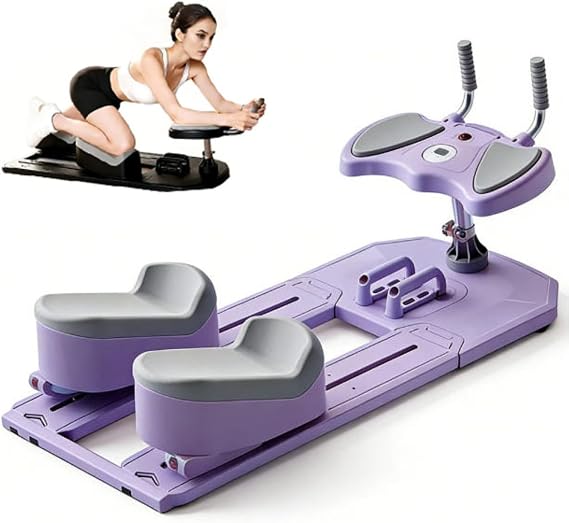 Pilates Reformer Machine with Automatic Rebound Ab Roller, Fat-Burning Crawler for Home Gym, Multifunctional Abdominal Trainer