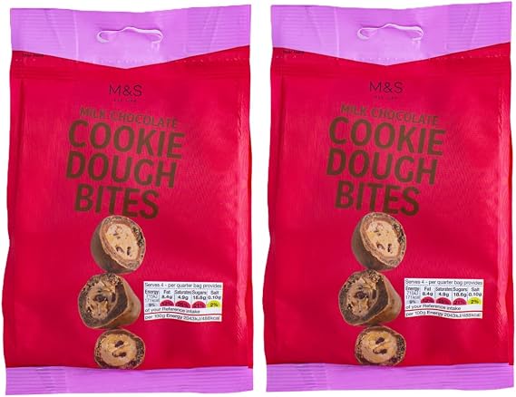 M&S Milk Chocolate Cookie Dough Bites, 140g, Vegetarian, Made in the UK (2 Pack)