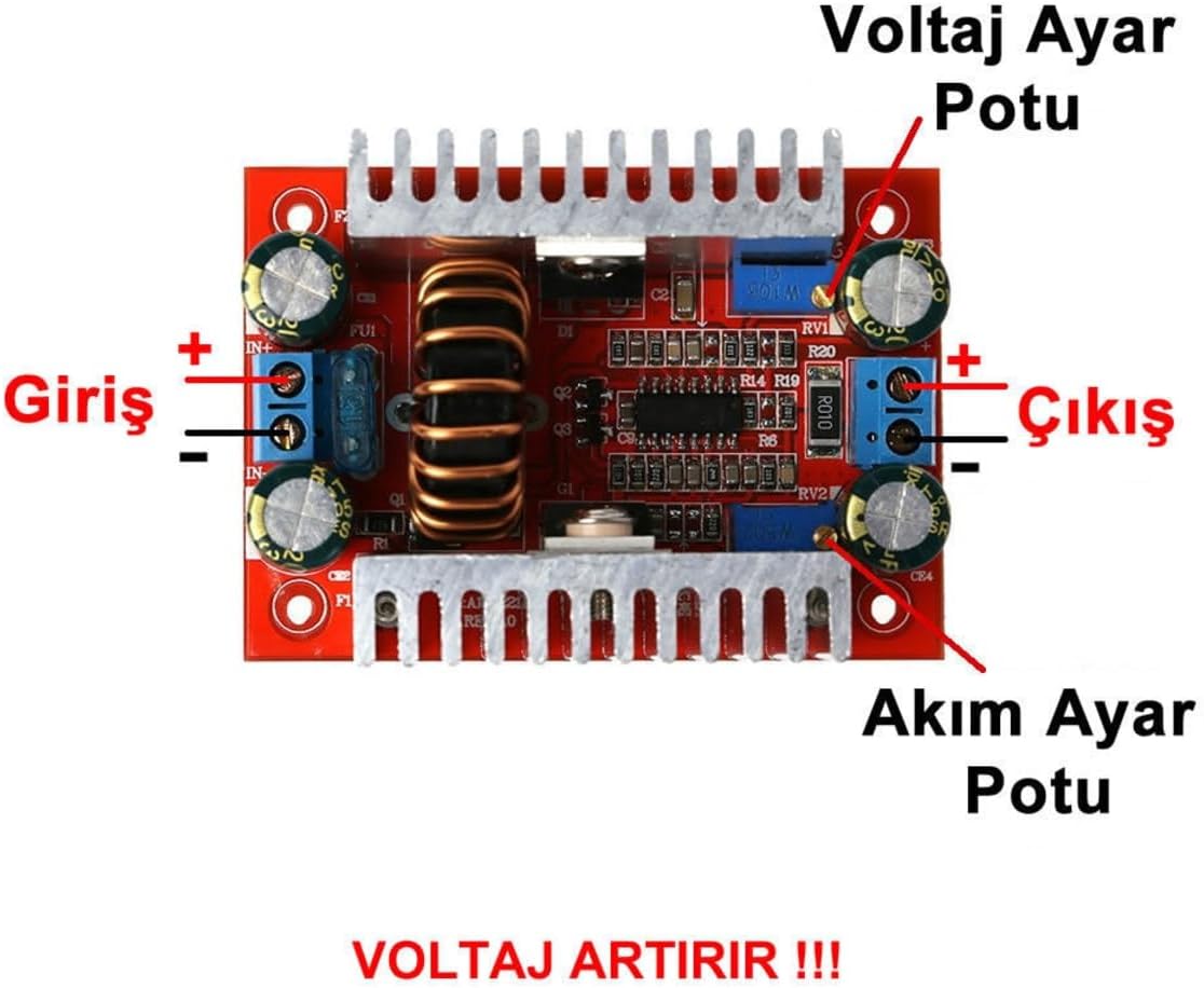 400w Akım Kontrollü Boost Voltaj Yükseltici Modül Led Sürücü