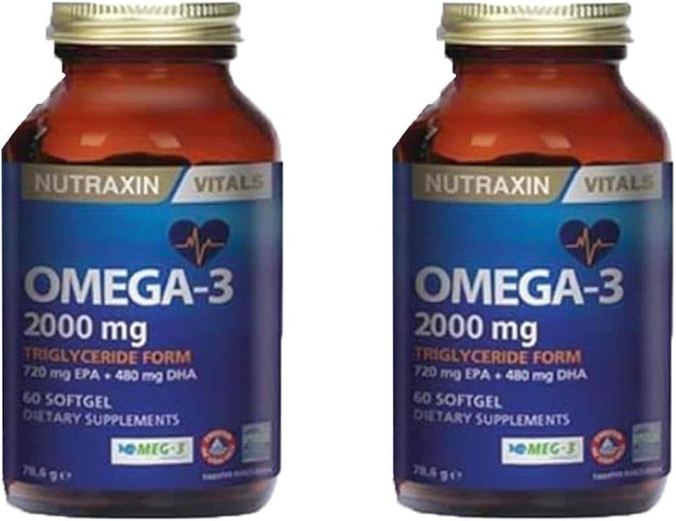 Nutraxin Omega 3 Balık Yağı 2000 Mg 60 Softgel X2, 51725