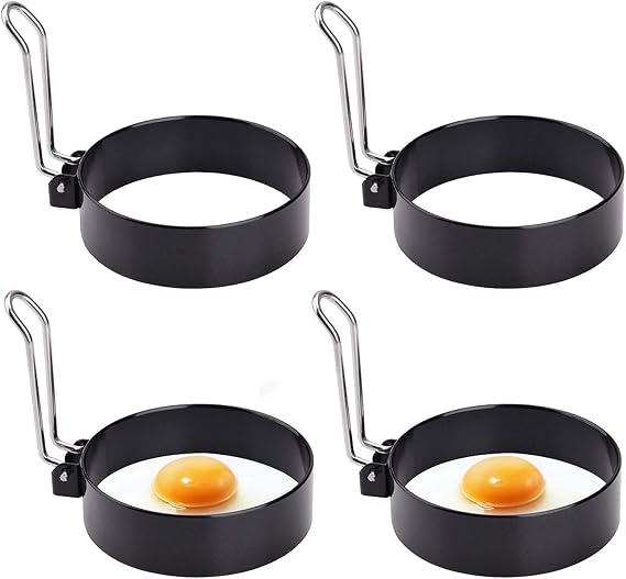 Professional 4PCS Pancake Mold, Round Egg Ring Mold, Stainless Steel