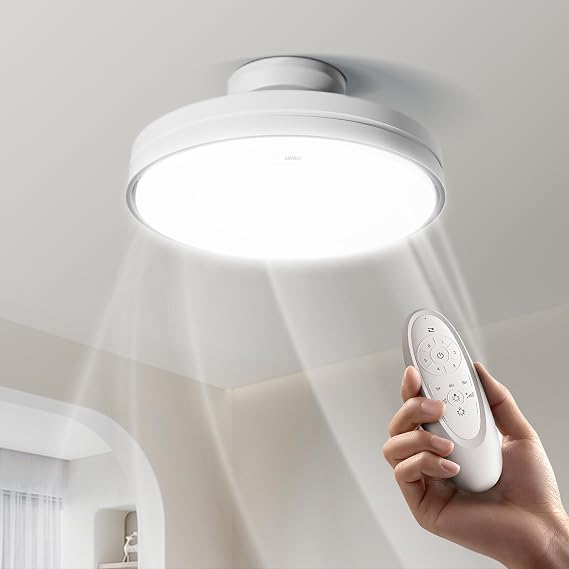 GONEO Bladeless Fan with Light for Low Profile Install,Ultra Quiet 25dB,60W [Energy Class E]