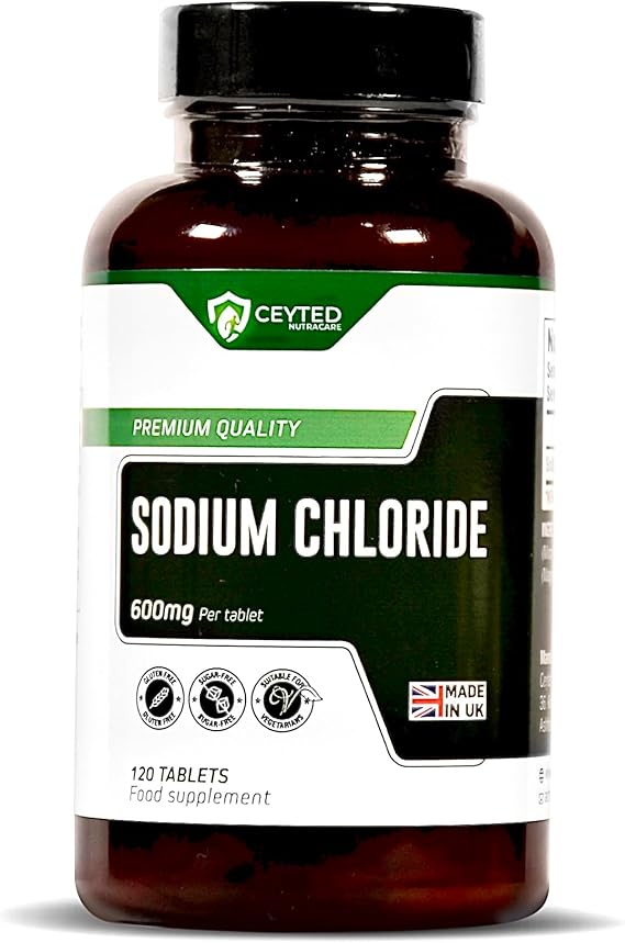 Sodium Chloride Tablets - High Strength Salt Tablets - Providing 600 mg of Sodium Chloride - 4 Months Supply