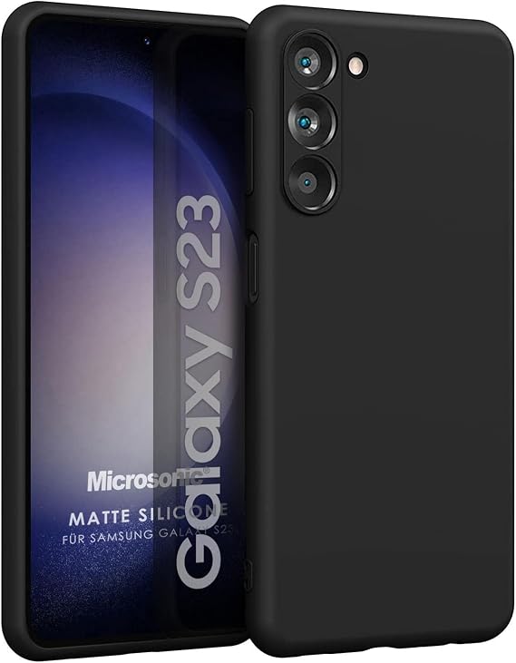 Microsonic Matte Silicone Samsung Galaxy S23 için Kılıf Siyah [Galaxy S23 ile Uyumlu Kılıf - Siyah]