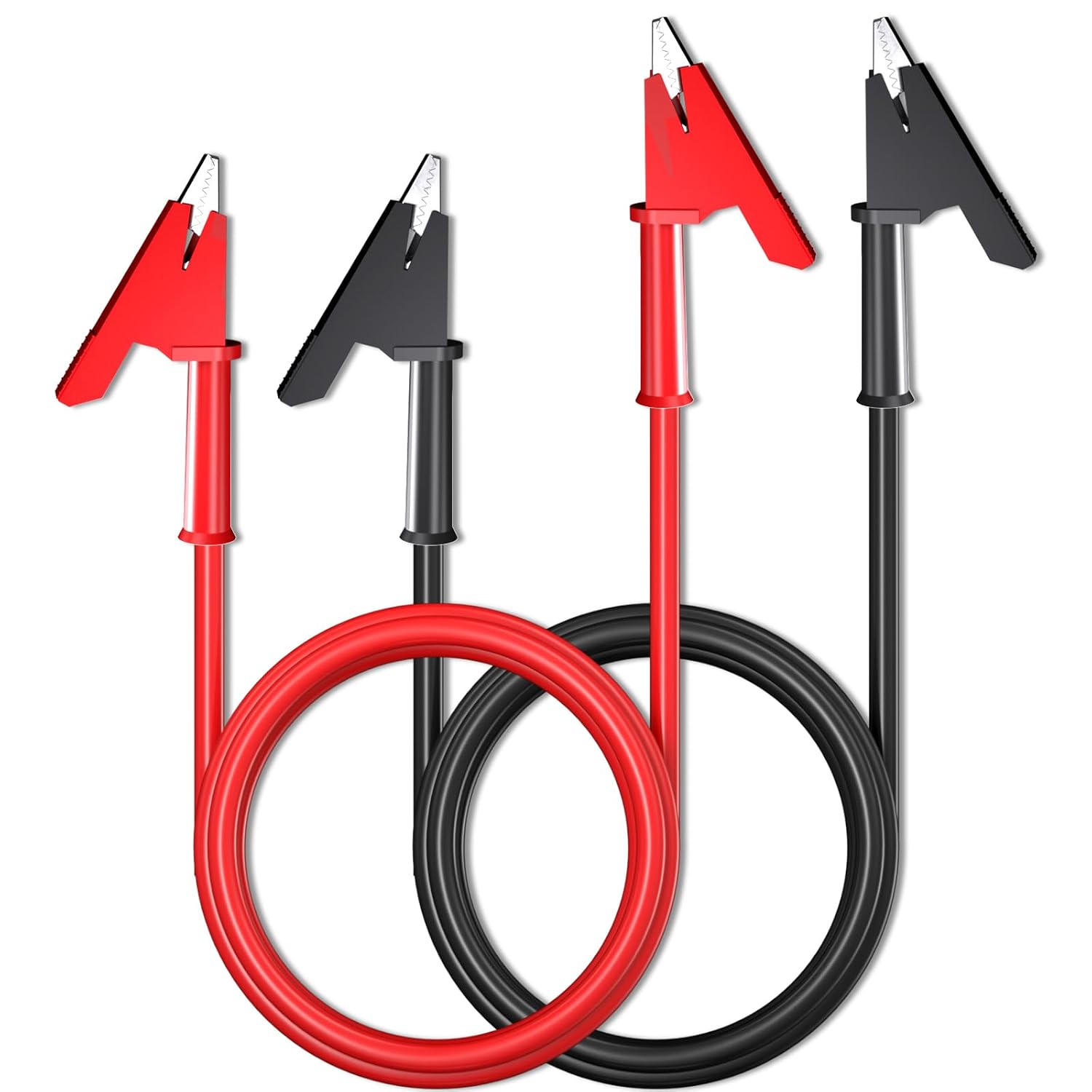 Goupchn Alligator Clips Electrical Test Leads 2PCS Dual Ended Crocodile Wire Cable with Insulators Clips Test Flexible Copper Cable for Electrical Testing 6.56ft2m Red Black