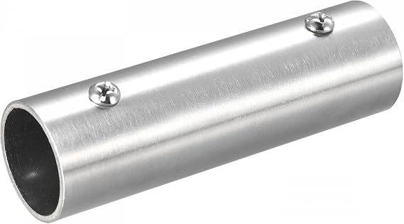 sourcing map Rail Pipe Fitting 2-Way 100mm Length 304 Stainless Steel Straight Connector Brushed for 25mm/1" OD Handrail Railing