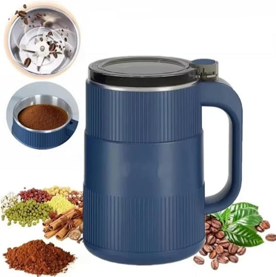 Household Small Powder Grinding Machine, 8 Blades Electric Spice Grinder Fine Powder, Stainless Steel Multifunctional Powder Grinder for Herbs Spices Coffee Beans Nuts Grains