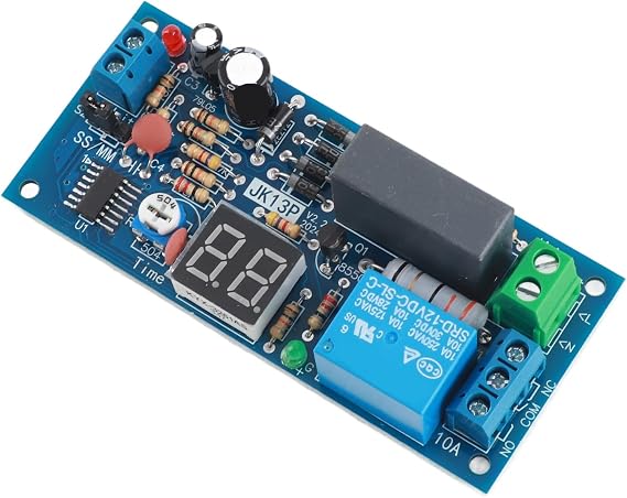 Fafeicy 220V AC timer relay module, 1-99s/min adjustable