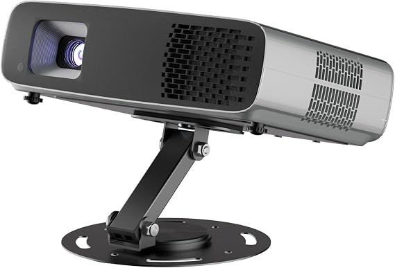 suptek Desktop Projector Stand, Adjustable 360° Rotation Mini Projector Wall Mount, Ceiling Mount with 1/4” Screw, Compatibility with Most Projector for Home, Outdoor Party, Meeting Room PR005WT