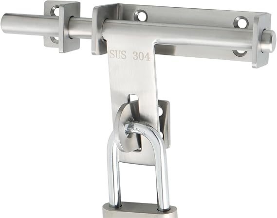 SAYAYO Gate Latch for Wooden Gates, Garden Gate Lock Silver Solid Door Bolt