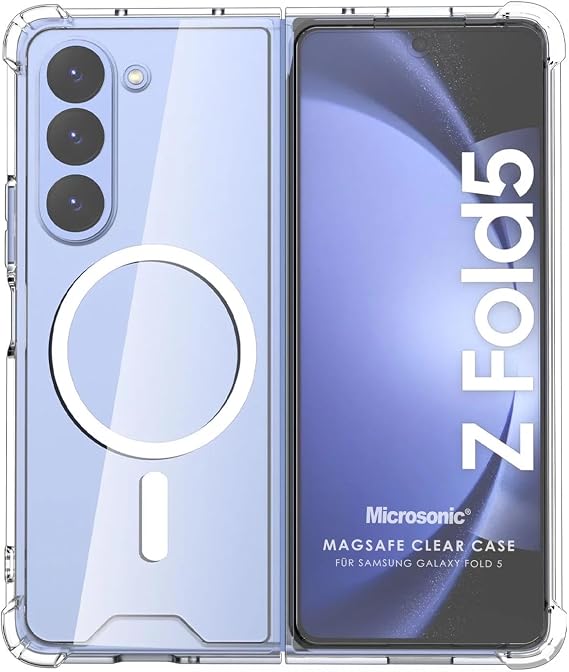 Microsonic Samsung Galaxy Z Fold 5 için Kılıf MagSafe Clear Soft Şeffaf [Galaxy Z Fold 5 ile Uyumlu Kılıf - Şeffaf]