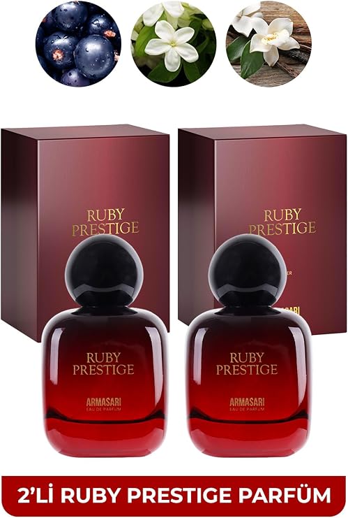 2’li Ruby Prestige Kadın Parfüm Seti – Çiçeksi, Meyvemsi, Zarif, Kalıcı ve Yoğun Koku