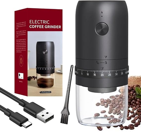 Electric Coffee Grinder 1800mAh Type-C USB Charging Professional Ceramic Grinding Externally Adjustable Grinding Beans Machine Grinder Portable